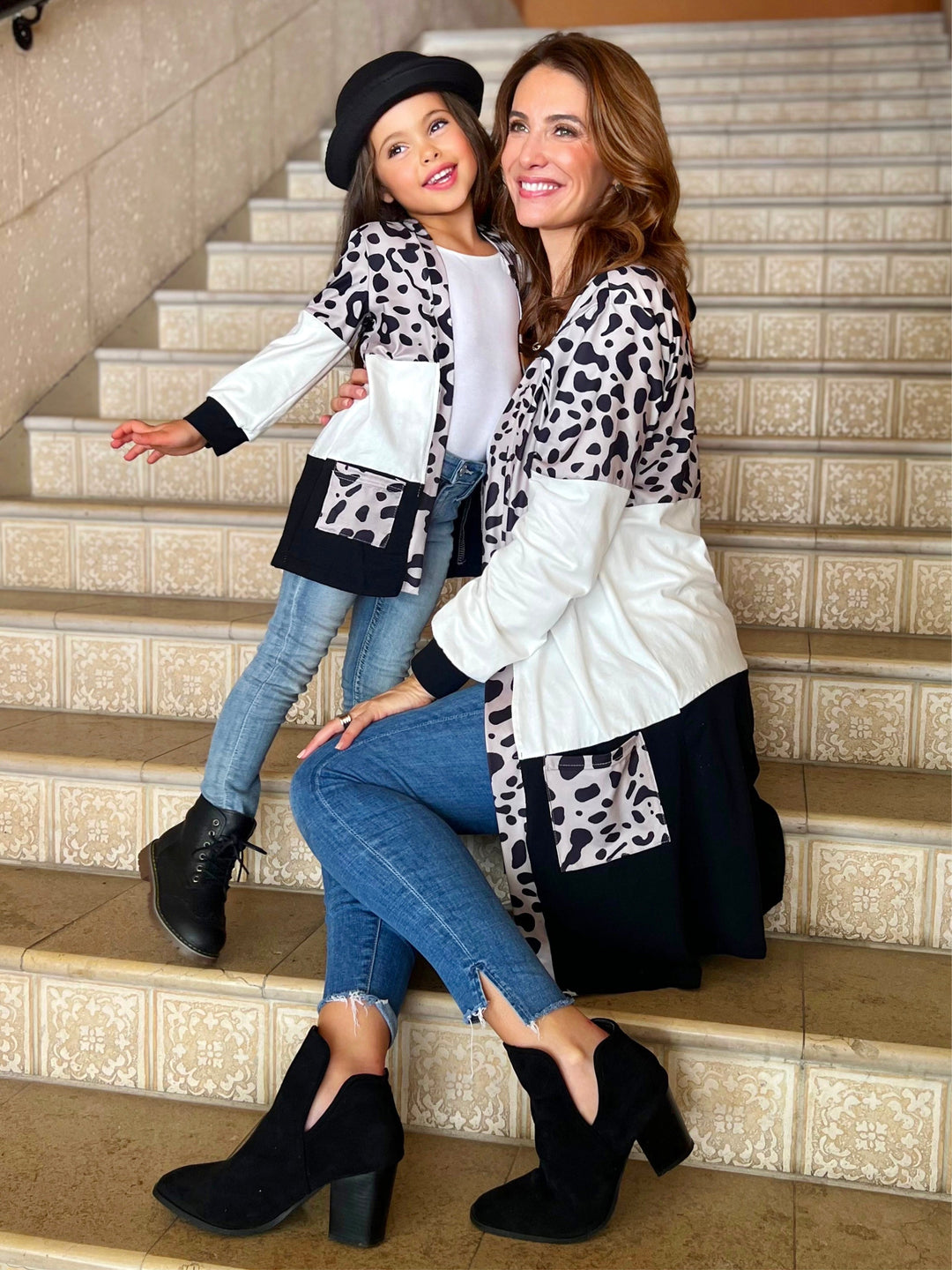 Mommy & Me Sweaters | Leopard Colorblock Cardigans | Mia Belle Girls