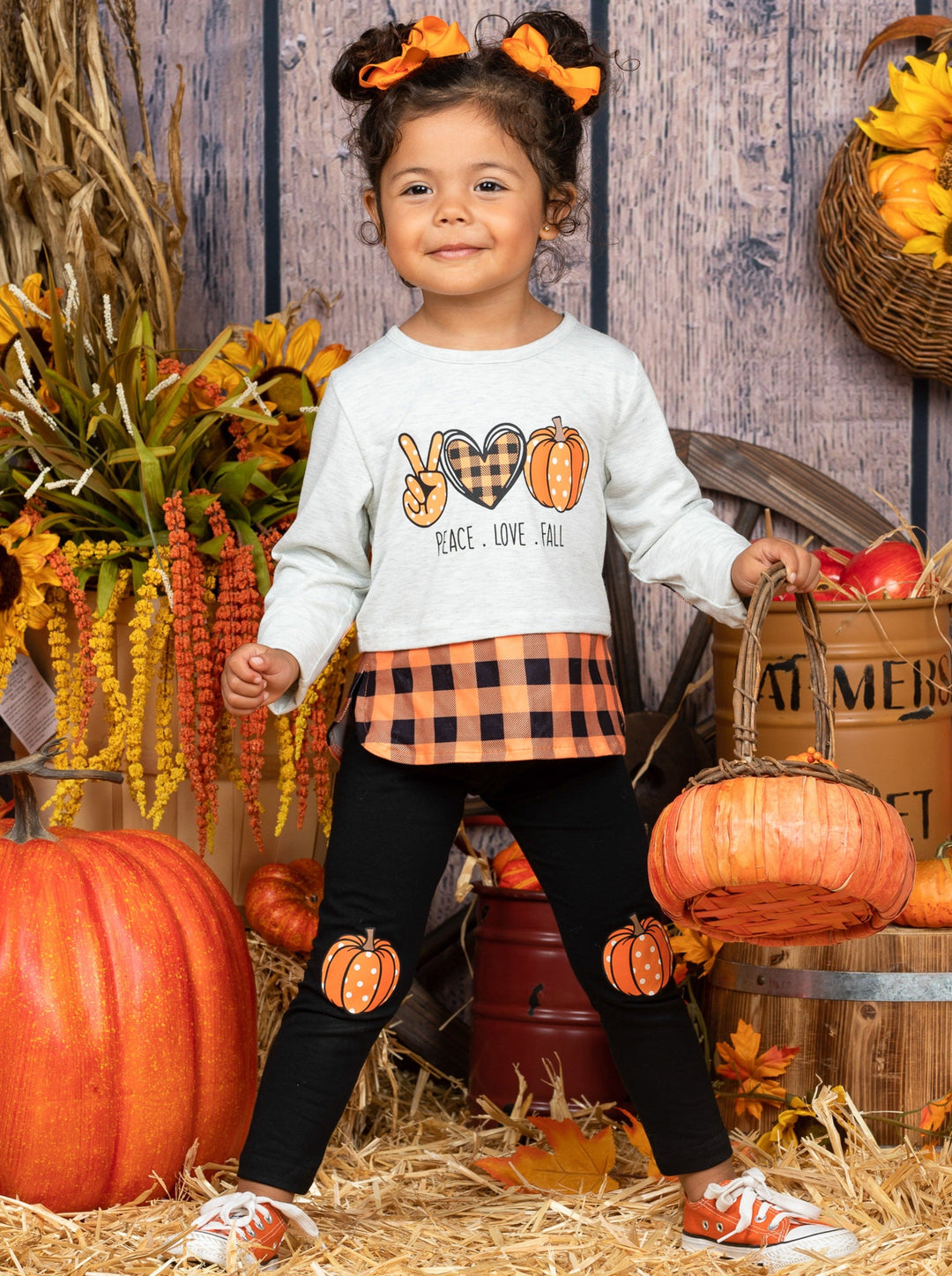 Girls Fall Clothes | Pumpkin Tunic & Legging Set - Mia Belle Girls