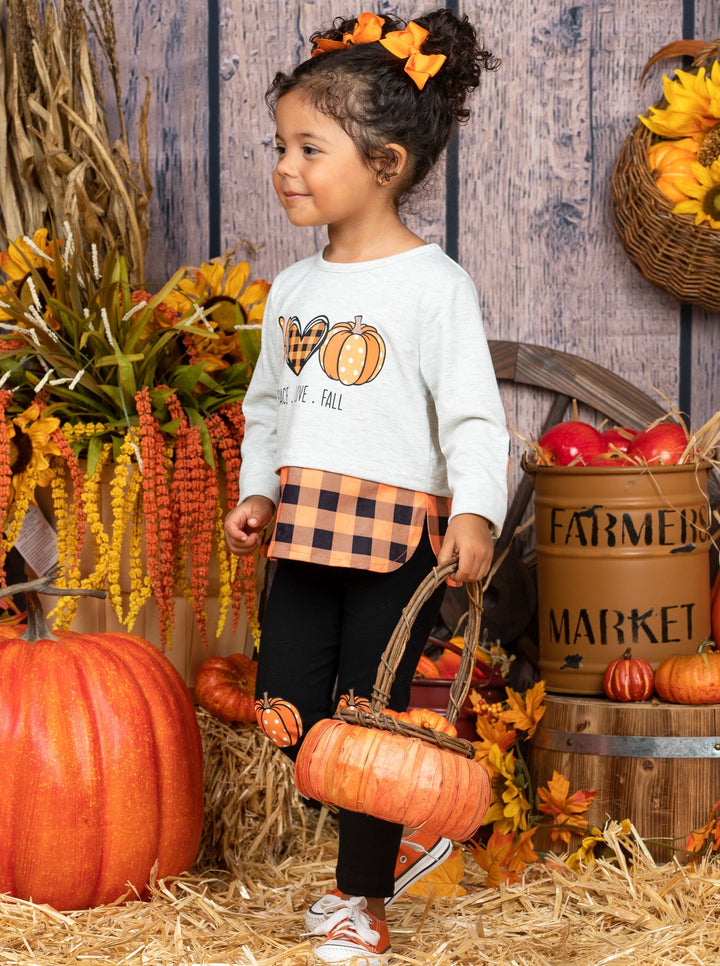 Girls Fall Clothes | Pumpkin Tunic & Legging Set - Mia Belle Girls