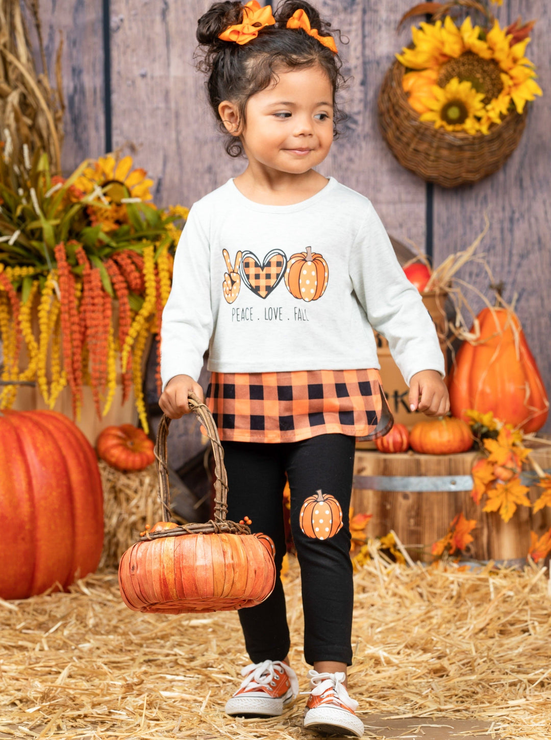 Girls Fall Clothes | Pumpkin Tunic & Legging Set - Mia Belle Girls