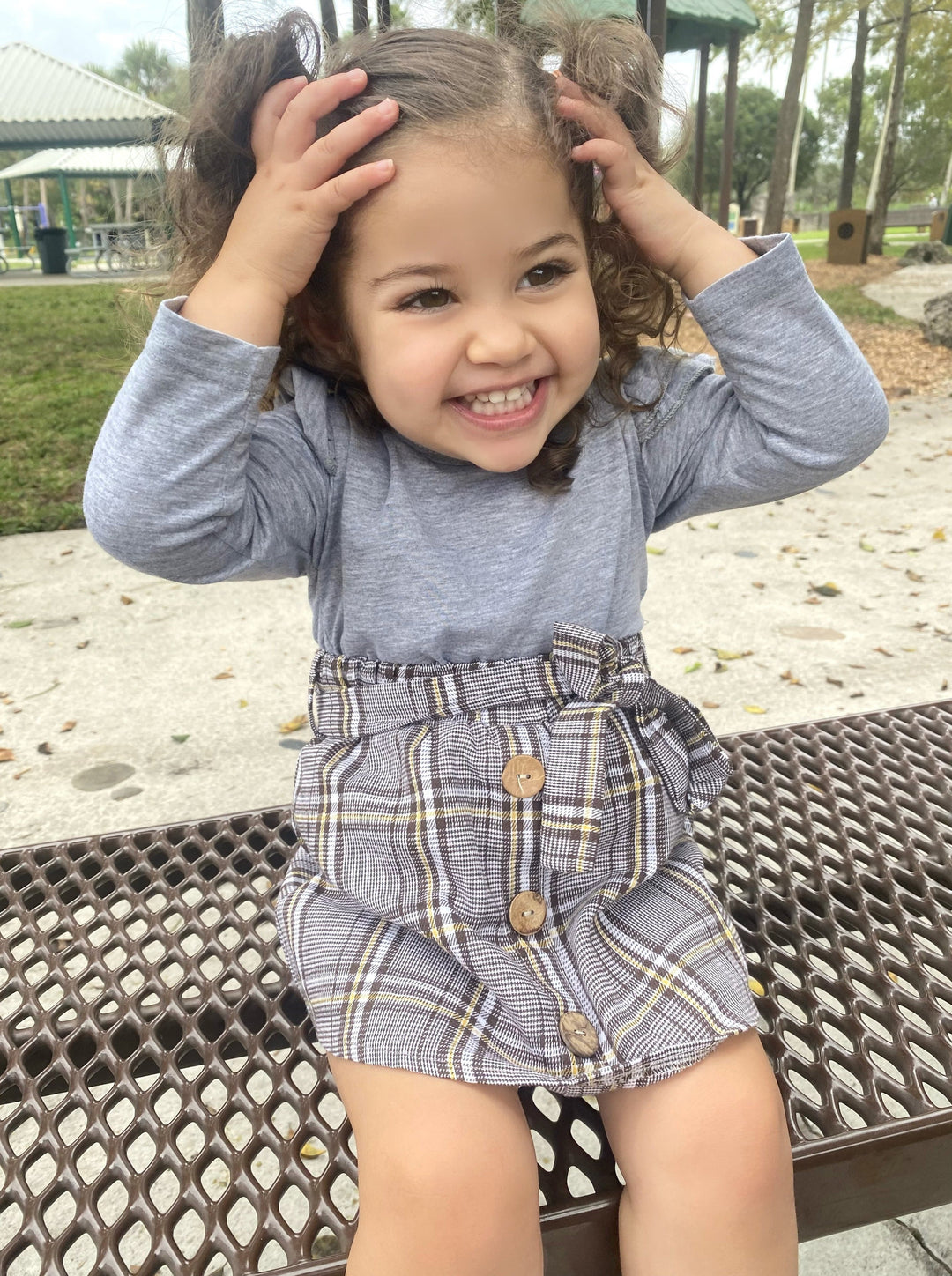 Preppy Girls' Fashion | Ruffle Top & Plaid Skirt Set - Mia Belle Girls