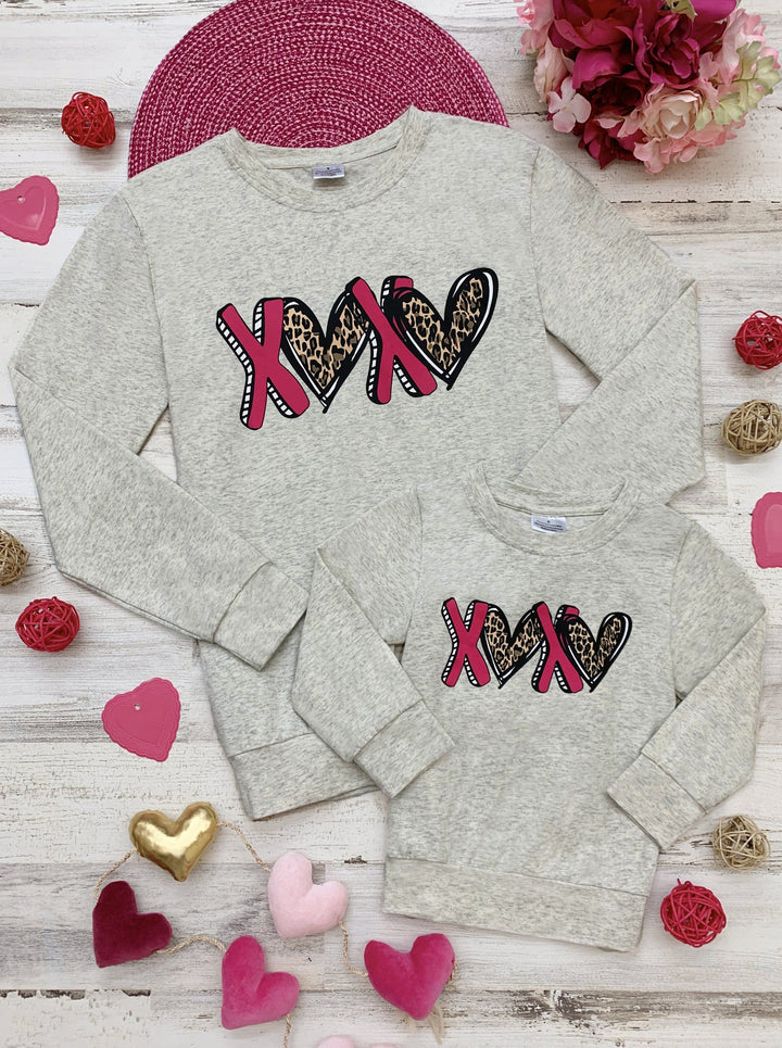 Mommy and Me Leopard X's and O's Long Sleeved Top