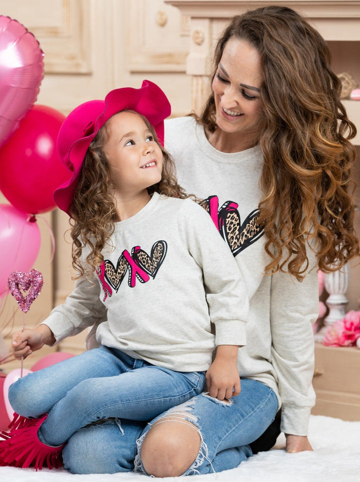 Mommy and Me Leopard X's and O's Long Sleeved Top