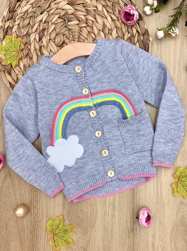 Sweaters & Cardigans | Rainbow Cloud Pocket Cardigan | Mia Belle Girls