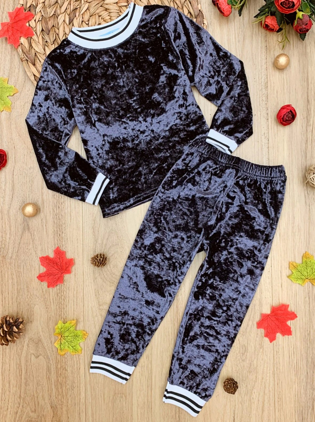 Cute Winter Sets | Girls Crushed Velvet Jogger Loungewear Set