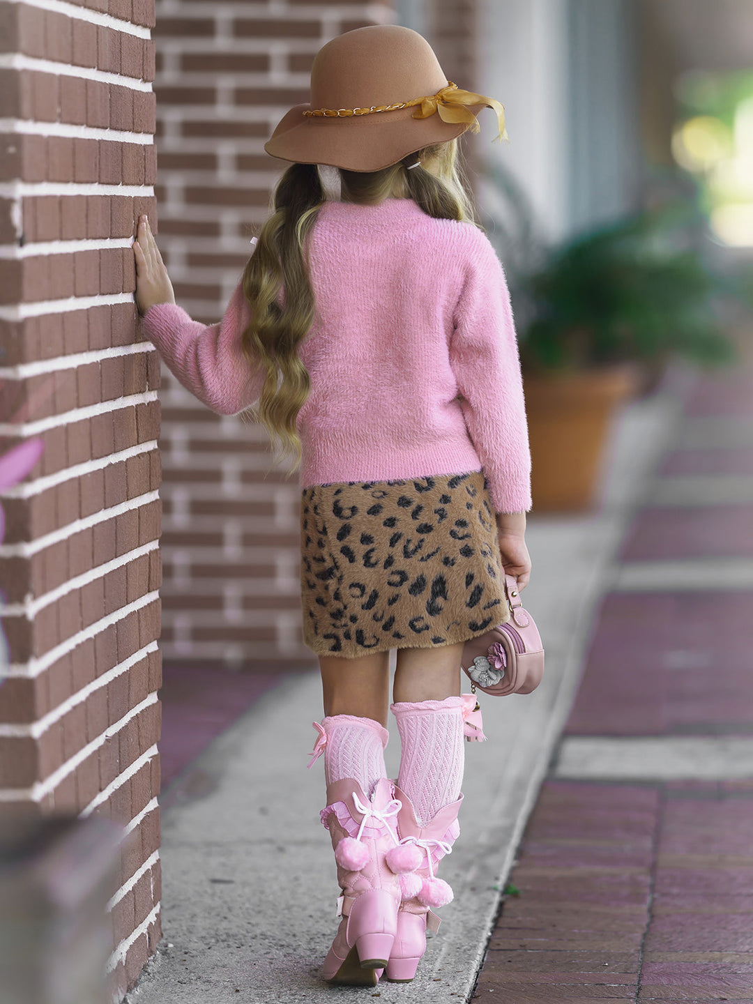 Little Girls Fall Outfits | Kitty Sweater & Skirt Set | Mia Belle Girls