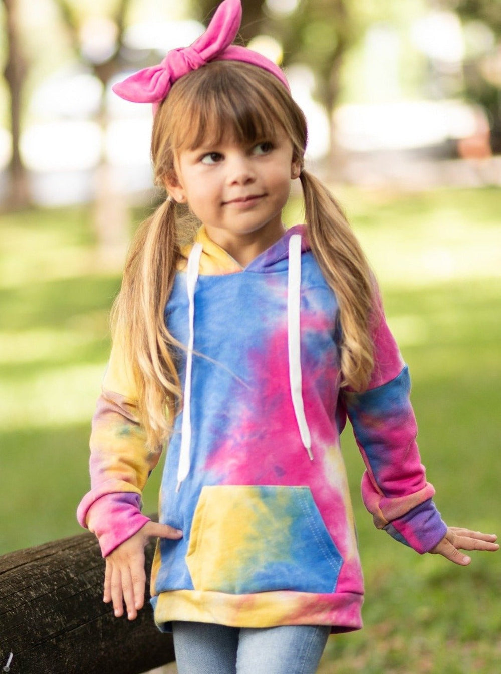 Sweaters & Cardigans | Tie Dye Kangaroo Pocket Hoodie | Mia Belle Girls