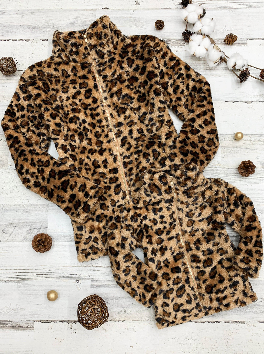 Kids Sweaters & Cardigans | Leopard Fleece Jacket | Mia Belle Girls