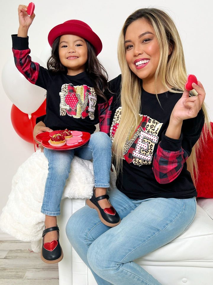 Mommy and Me Matching Tops | Love Mixed Print Tops | Mia Belle Girls