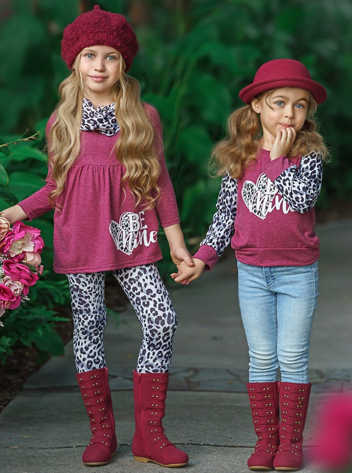 Toddler Valentine's Clothes | Girls Be Mine Tunic, Scarf & Legging Set