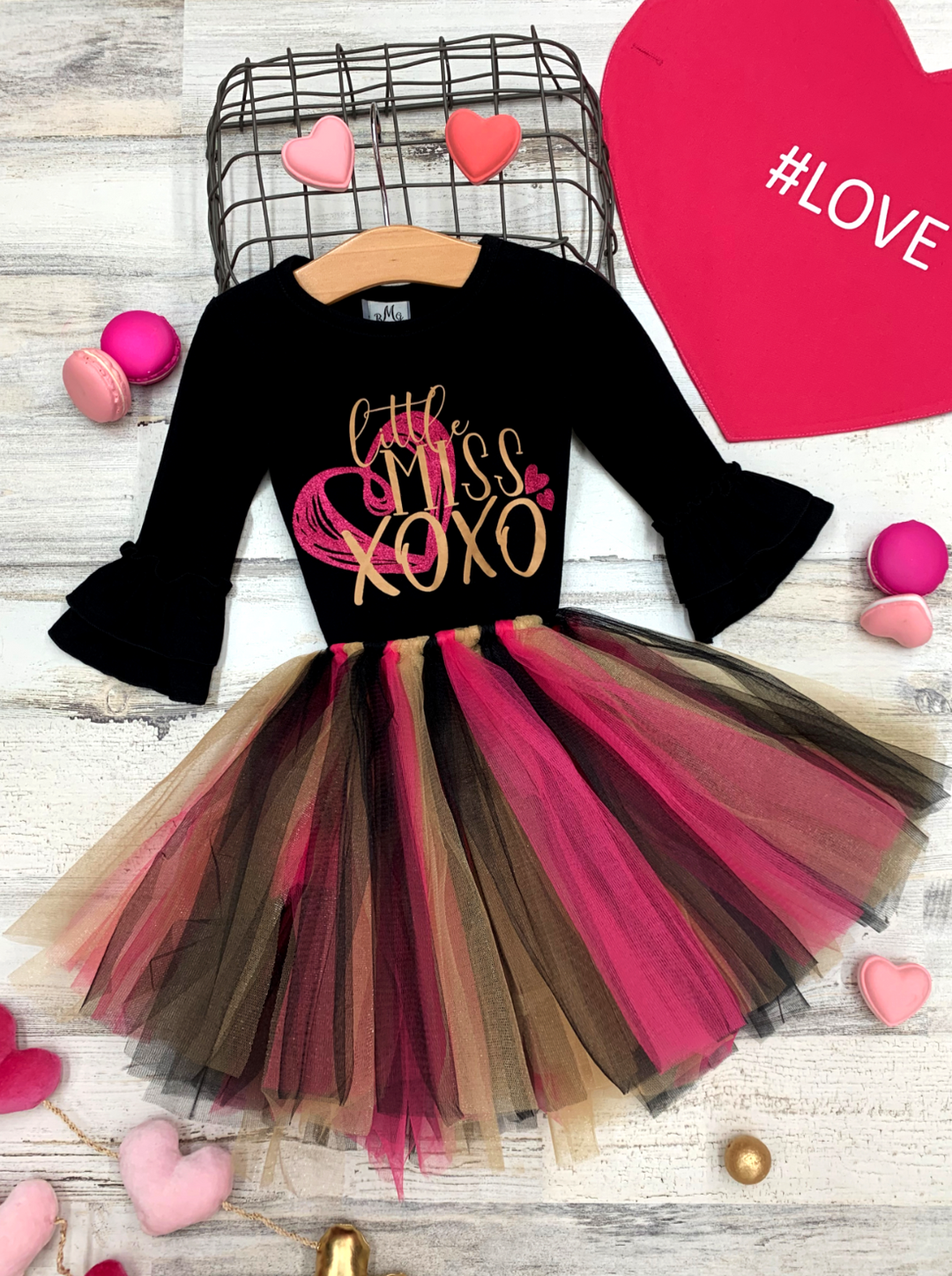 Toddler Valentine's Clothes | Little Miss XOXO Top & Tutu Skirt Set