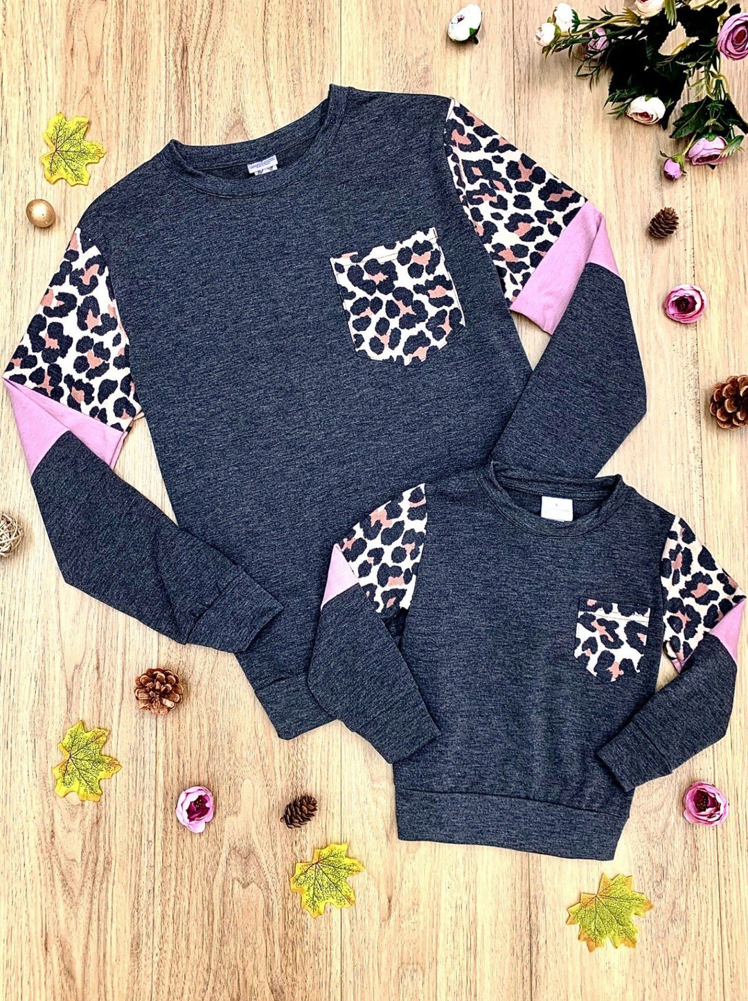 Mommy and Me Matching Tops | Leopard Print Colorblock Tops | Girls Clothes