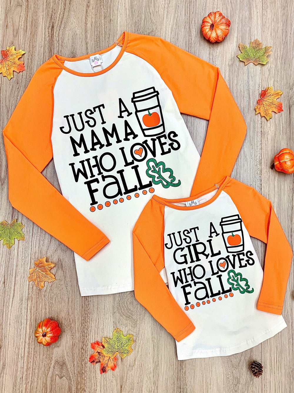 Mommy and Me Matching Tops | Love Fall Raglan Tops | Mia Belle Girls 