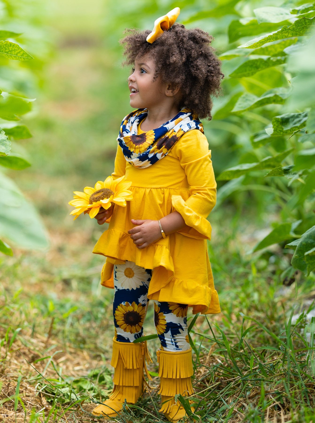 Little Girls Fall Outfits | Tunic Scarf And Legging Set | Girls ...