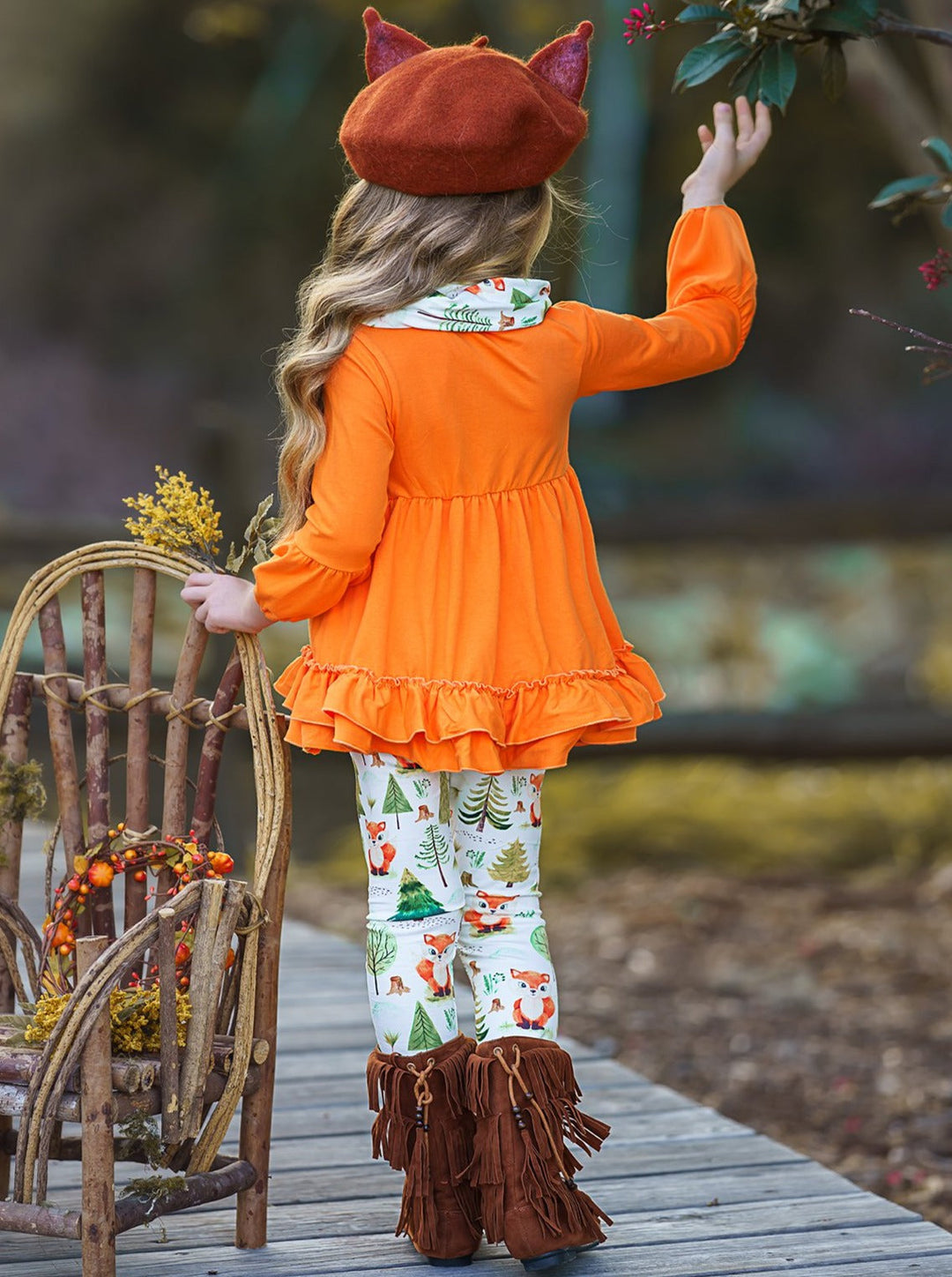 Little Girls Fall Outfits | Tunic Scarf & Legging Set | Girls Boutique