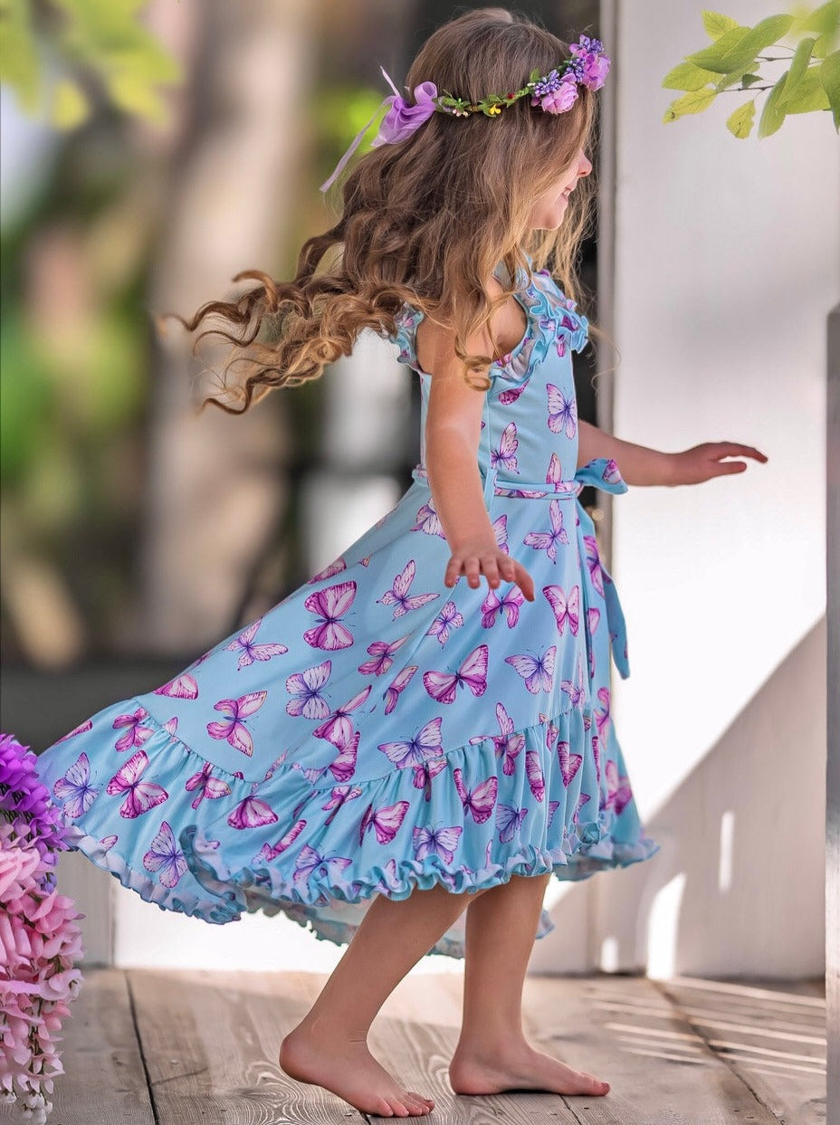 Give Me Butterflies Hi-Lo Ruffle Dress