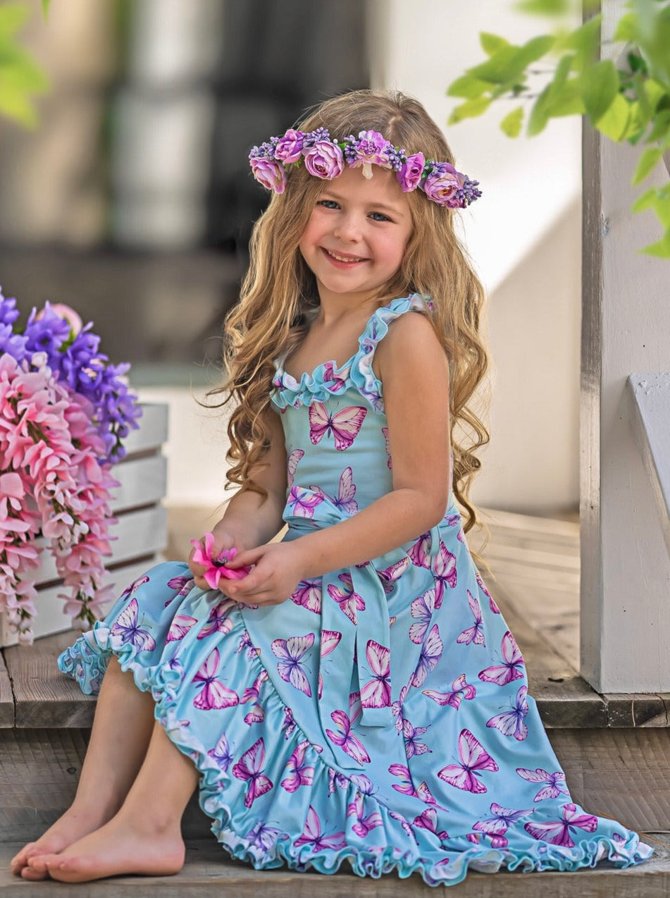 Give Me Butterflies Hi-Lo Ruffle Dress