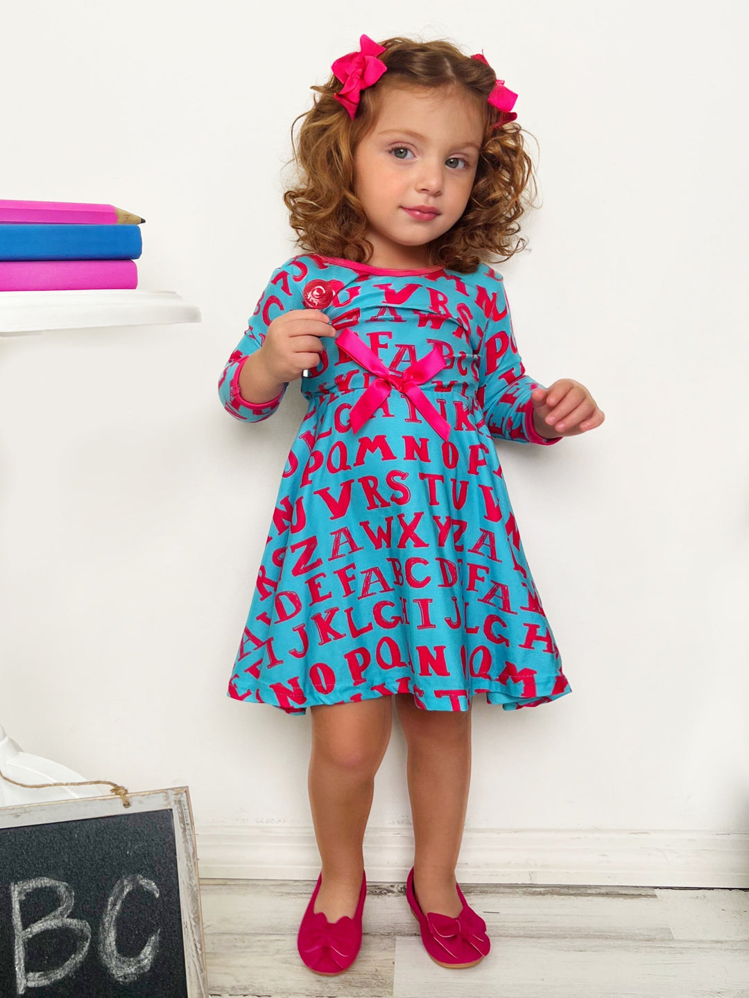 Back To School Dresses | Alphabet A Line Dress | Mia Belle Girls