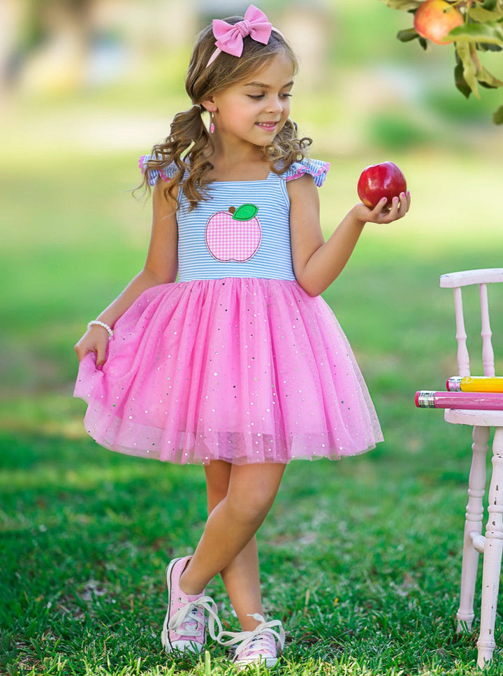 Mia Belle Girls | Apple Sparkle Tutu Dress | Back To School Dresses