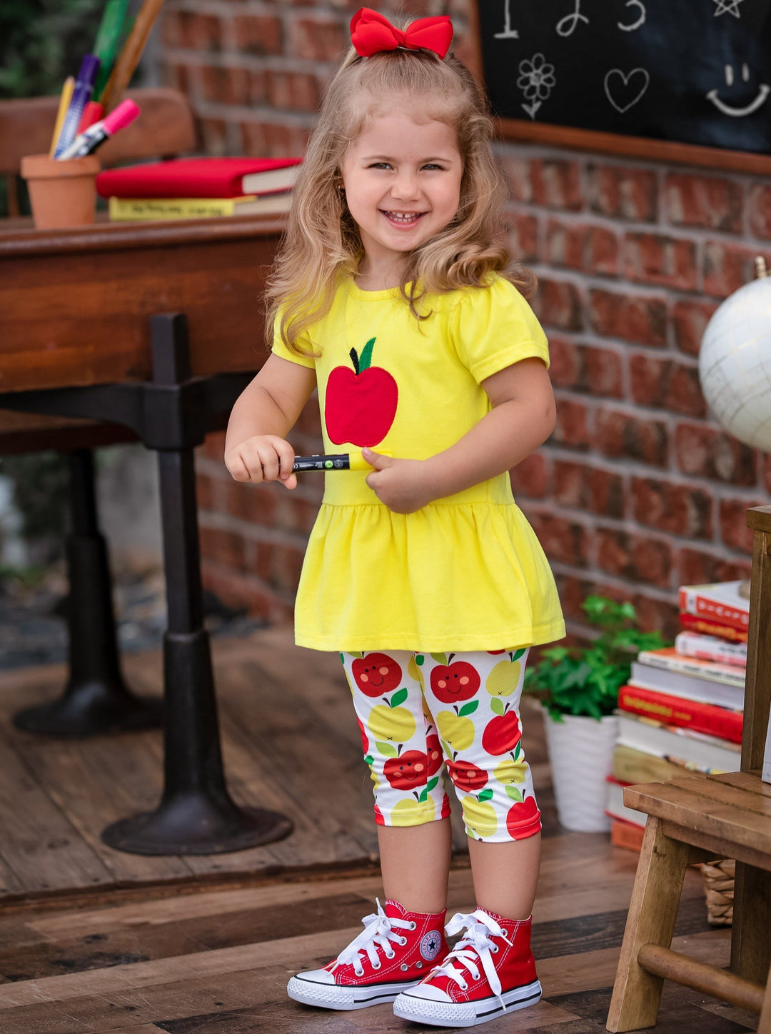 First Day of School | Peplum Top & Legging Set | Mia Belle Girls