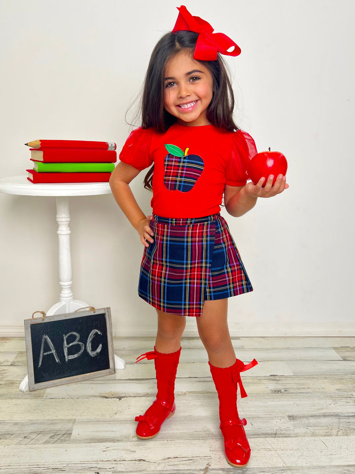 Mia Belle Girls Plaid Skort Set | Back To School Outfits