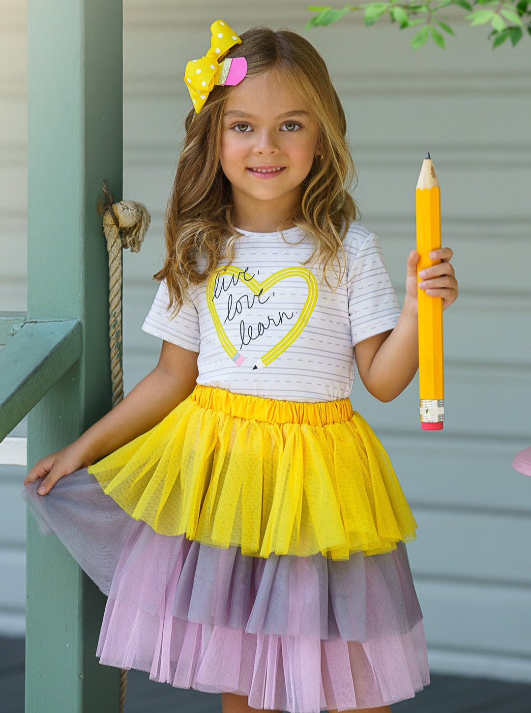 Mia Belle Girls Tutu Skirt Set | Back To School Outfits