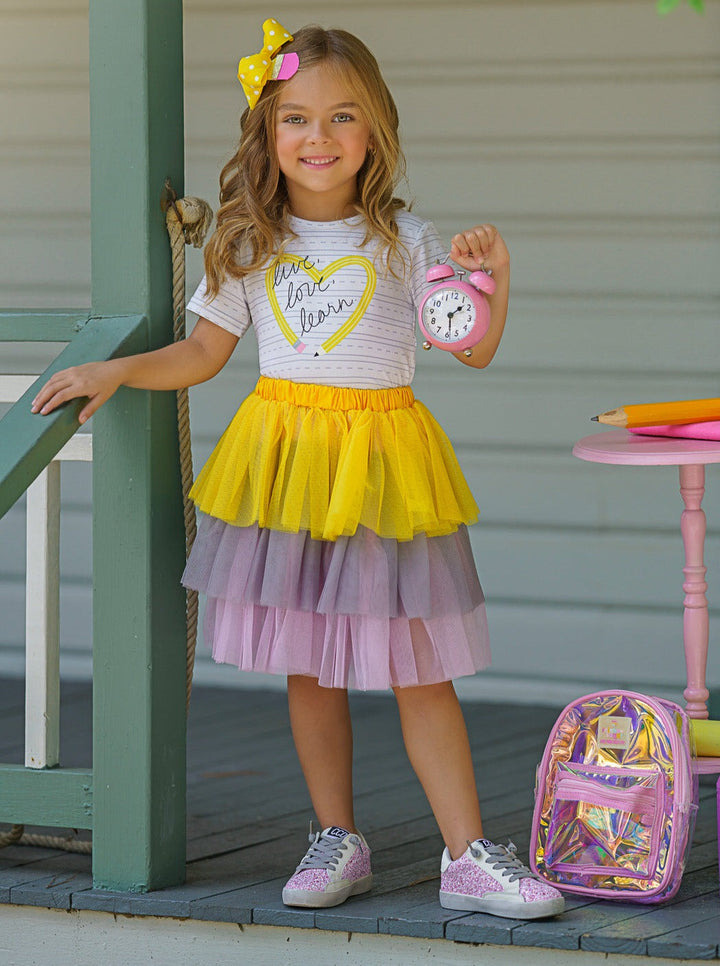 Mia Belle Girls Tutu Skirt Set | Back To School Outfits