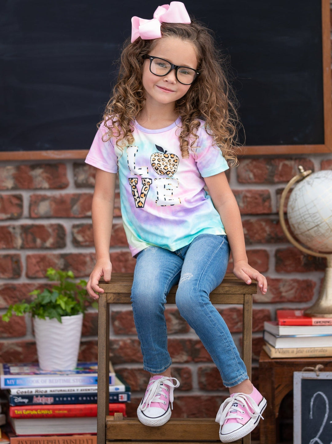 First Day of School | Love Leopard Tie Dye Top | Mia Belle Girls