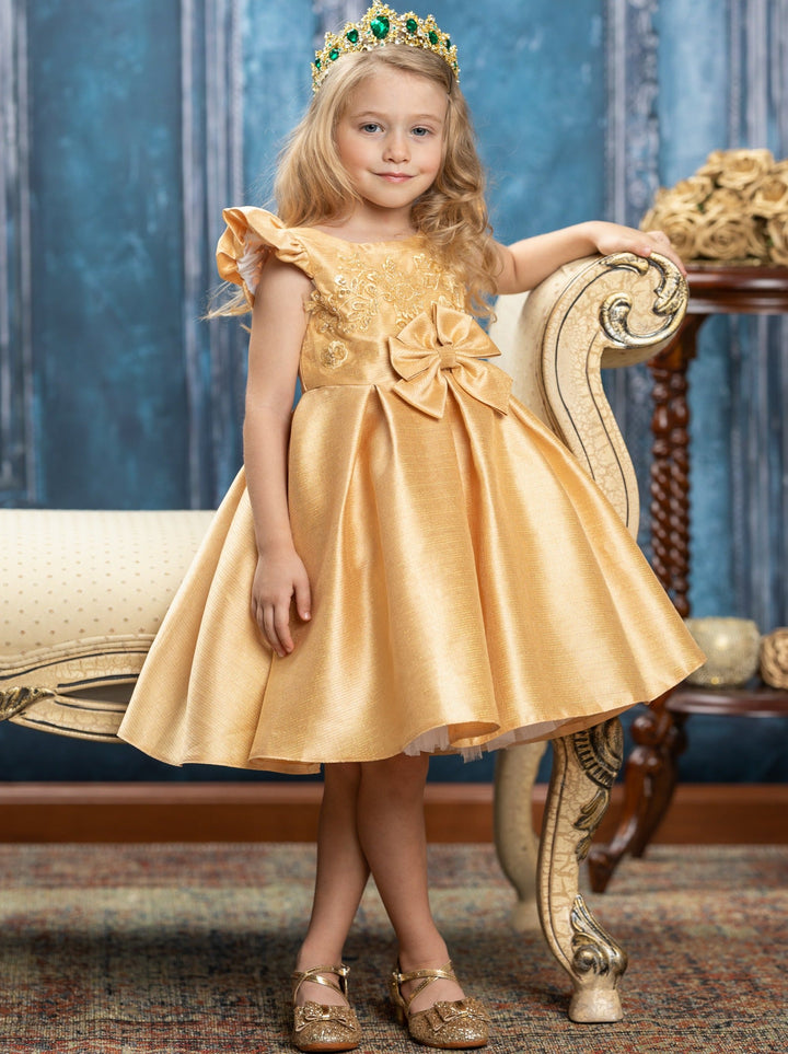 Girls Winter Formal Dress | Embroidered Holiday Dress | Mia Belle Girls