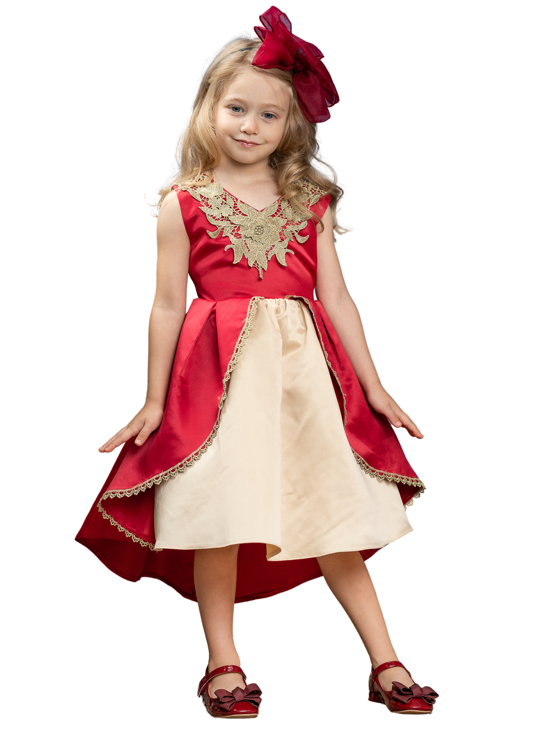 Lovely Night Red Embroidered Holiday Dress