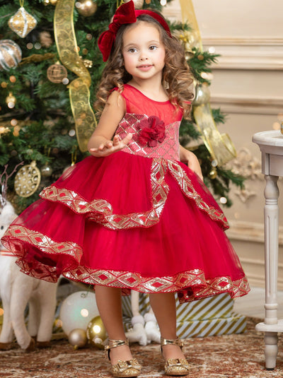 Made To Sparkle Embroidered Tulle Holiday Dress – Mia Belle Girls