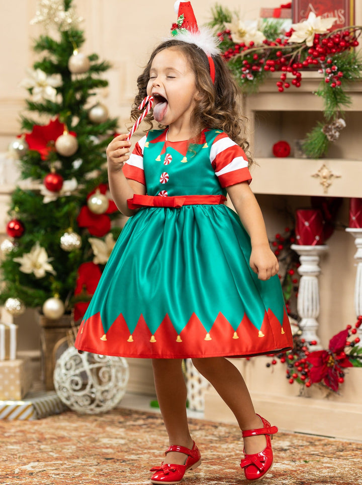 Christmas Special Occasion Dress | Girls Elf Holiday Party Dress