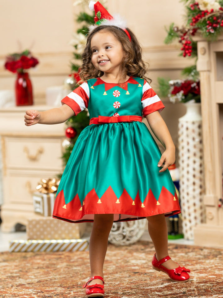 Christmas Special Occasion Dress | Girls Elf Holiday Party Dress