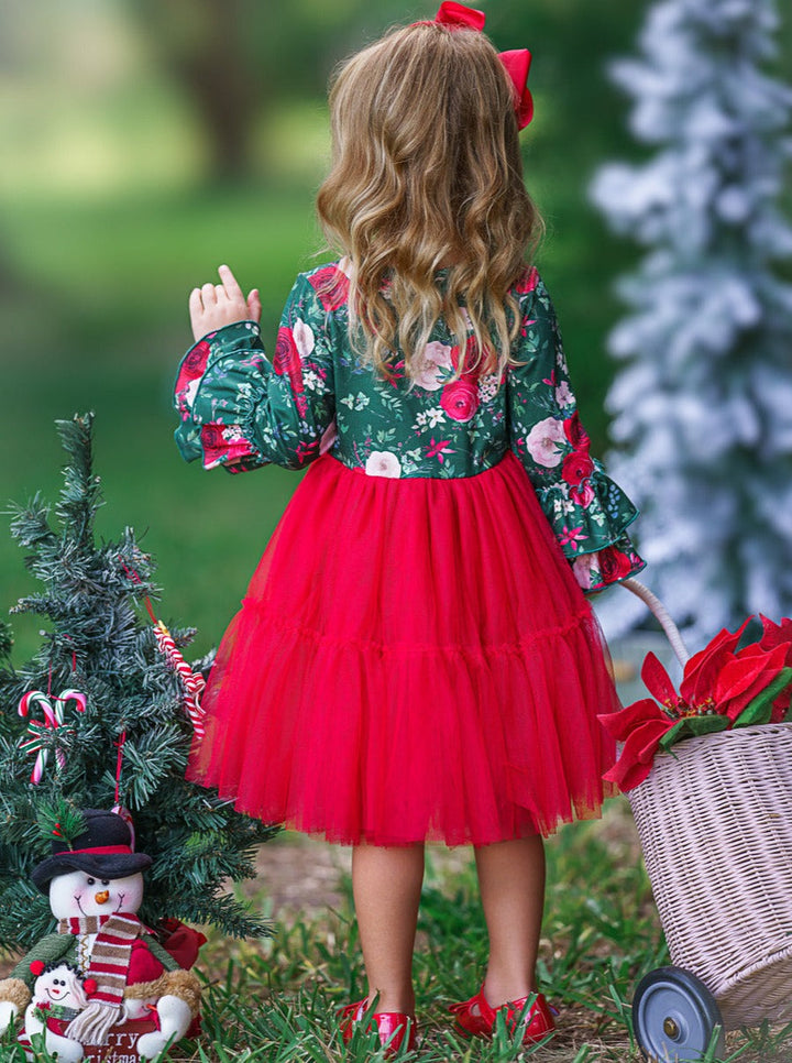 Cute Winter Dresses | Winter Floral Tutu Dress | Girls Boutique Dress