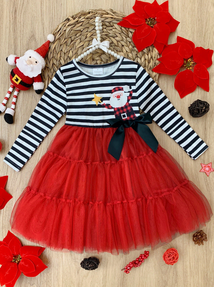 Cute Christmas Dresses | Striped Santa Tutu Dress | Holiday Dresses