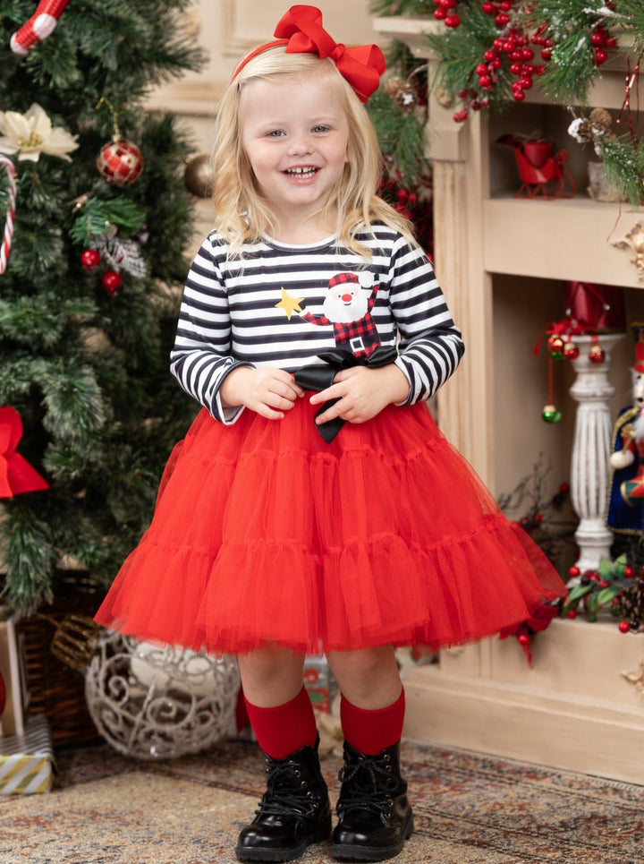 Cute Christmas Dresses | Striped Santa Tutu Dress | Holiday Dresses