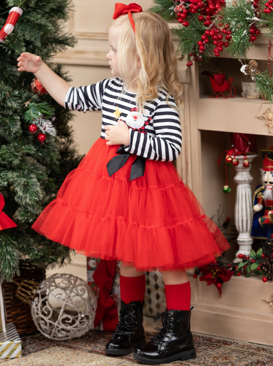 Cute Christmas Dresses | Striped Santa Tutu Dress | Holiday Dresses