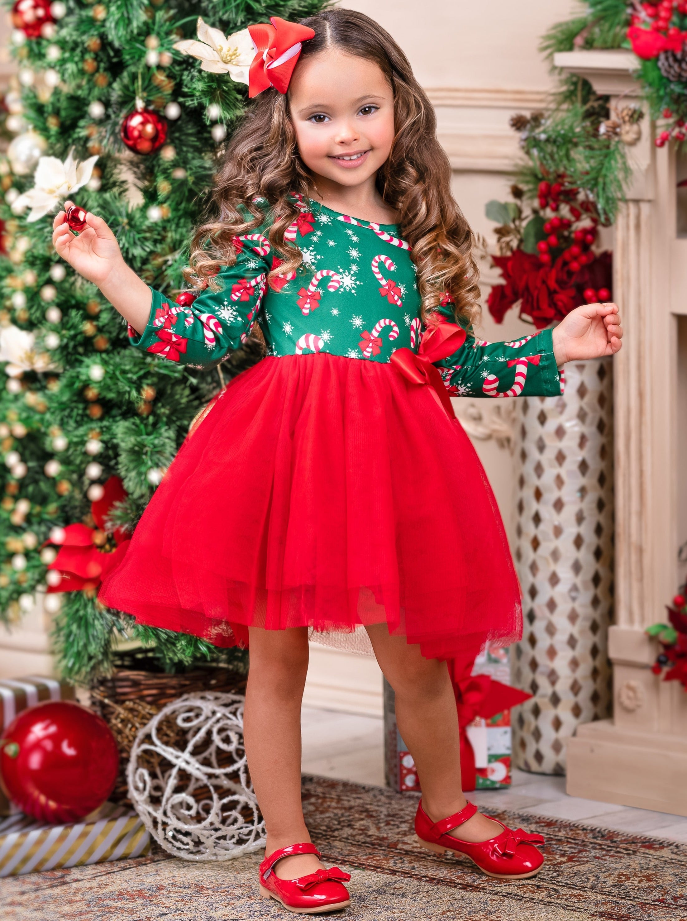 Cute Winter Dresses | Girls Candy Cane Tutu Dress | Holiday Dresses ...