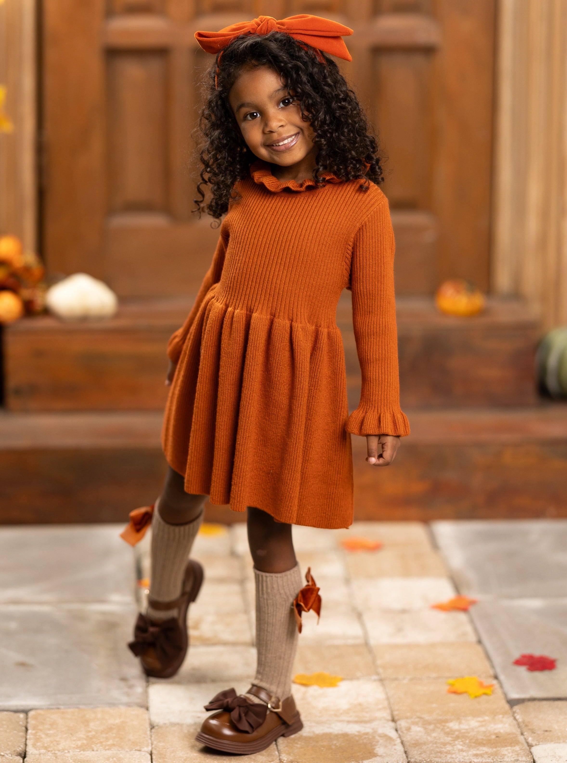 Making Fall Memories Knit Sweater Dress Mia Belle Girls