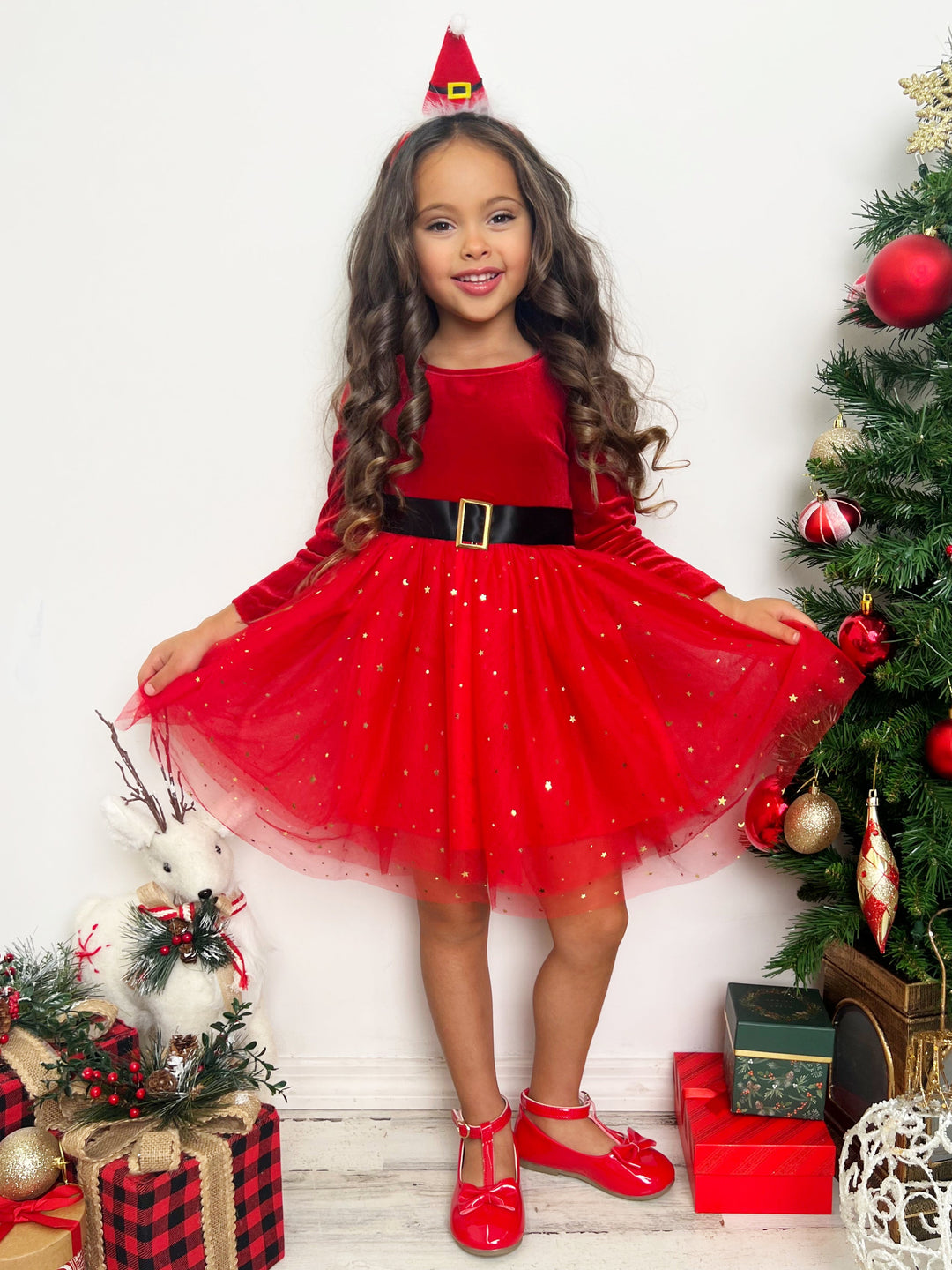 Mia Belle Girls Velvet Christmas Dress | Girls Holiday Dresses