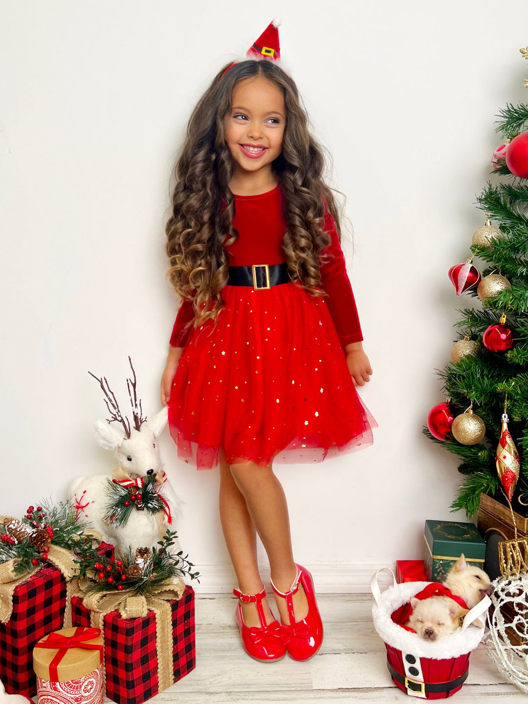 Mia Belle Girls Velvet Christmas Dress | Girls Holiday Dresses