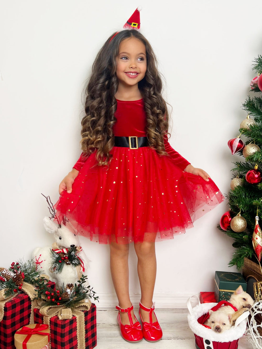 Mia Belle Girls Velvet Christmas Dress | Girls Holiday Dresses