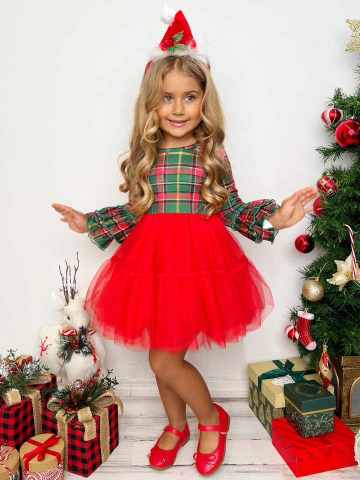 Mia Belle Girls Christmas Plaid Tutu Dress | Girls Winter Dresses