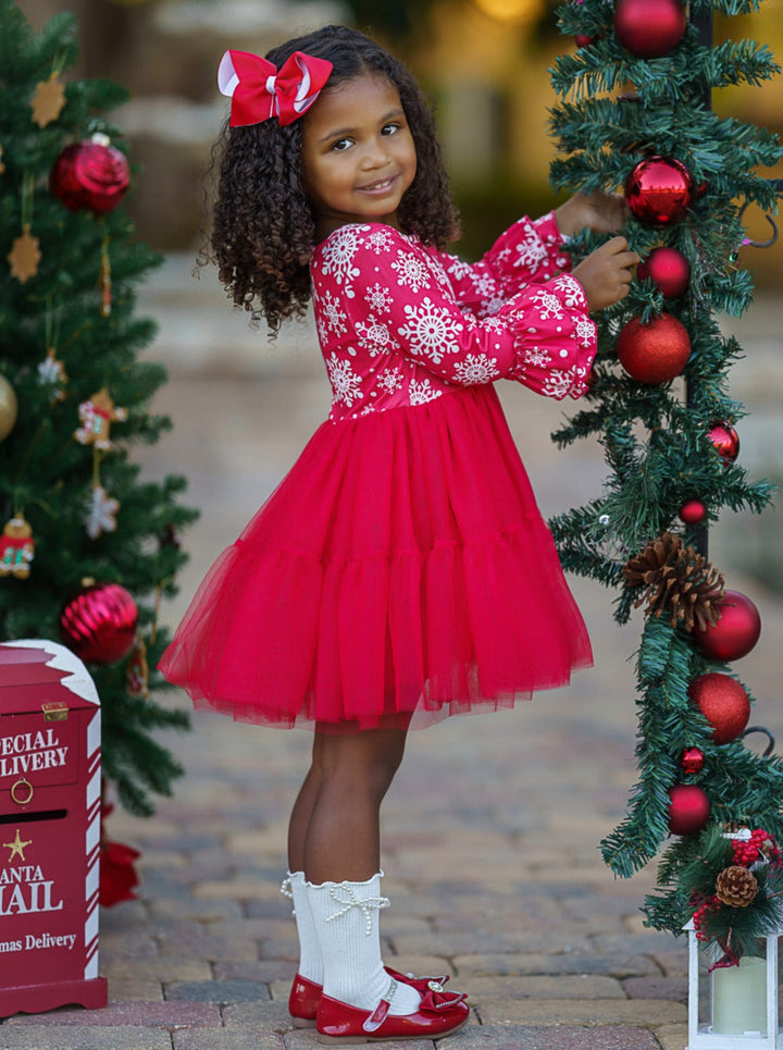 Mia Belle Girls Snowflakes Tutu Dress | Girls Winter Dresses