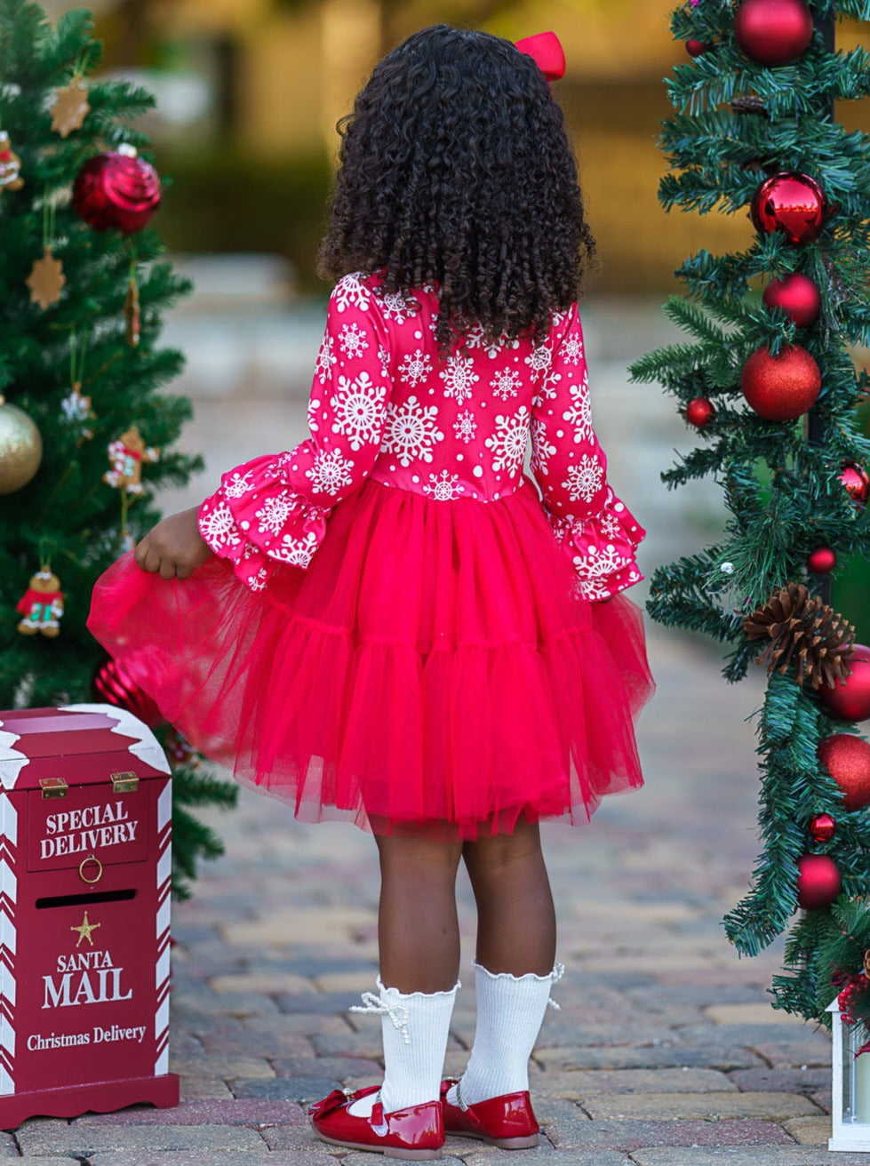 Mia Belle Girls Snowflakes Tutu Dress | Girls Winter Dresses