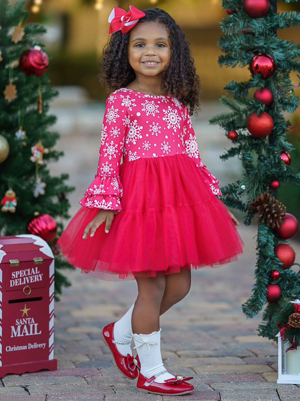 Mia Belle Girls Snowflakes Tutu Dress | Girls Winter Dresses