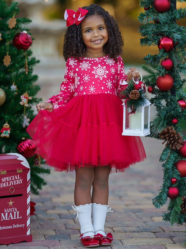 Mia Belle Girls Snowflakes Tutu Dress | Girls Winter Dresses