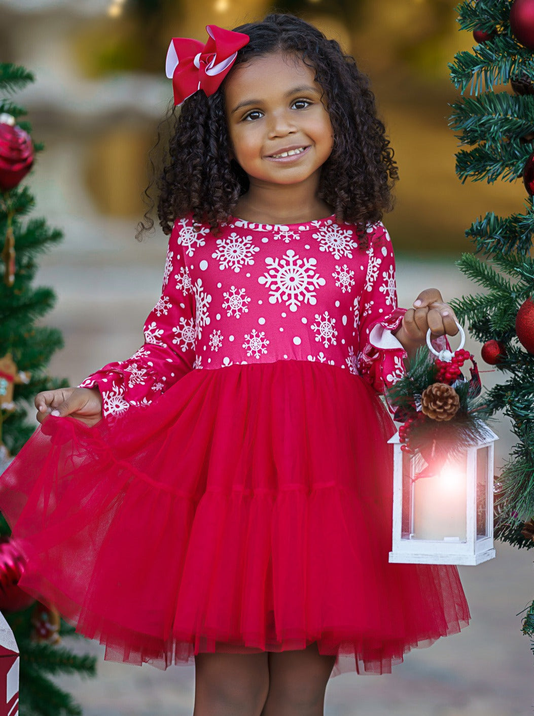 Mia Belle Girls Snowflakes Tutu Dress | Girls Winter Dresses