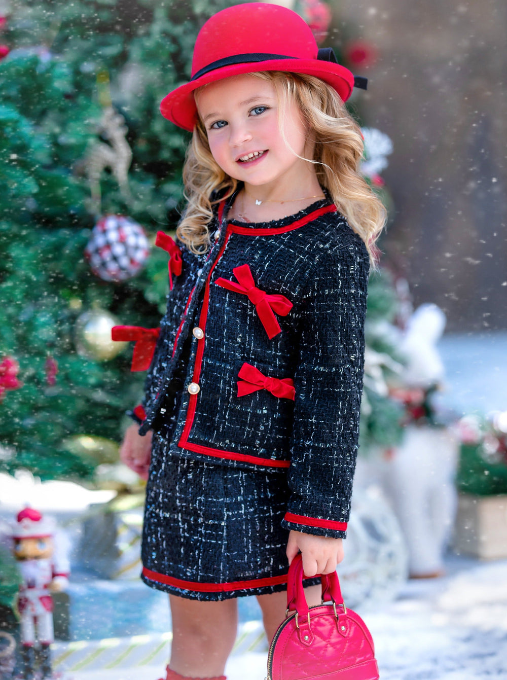 Cute Skirt Sets | Preppy Chic Tweed Blazer Skirt Set | Mia Belle Girls