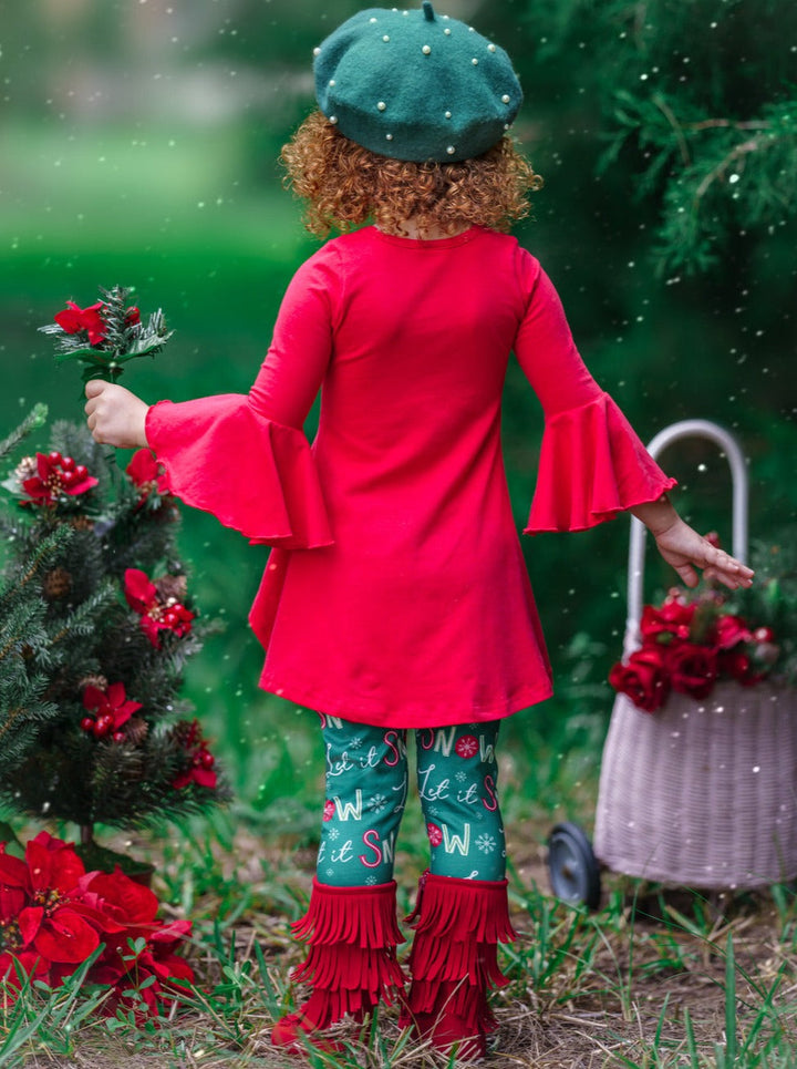 Winter Casual Sets | Girls Hot Cocoa Tunic & Let It Snow Legging Set